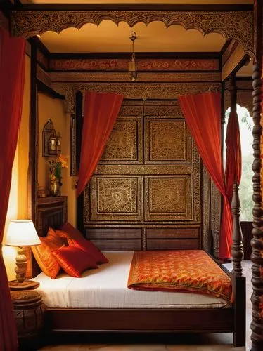 bedchamber,ornate room,moroccan pattern,four poster,haveli,marrakesh,morocco,interior decor,shekhawati,sleeping room,inglenook,javanese traditional house,chhatrasal,dorne,interior decoration,siem reap,headboards,nawalgarh,headboard,amanresorts,Conceptual Art,Daily,Daily 09