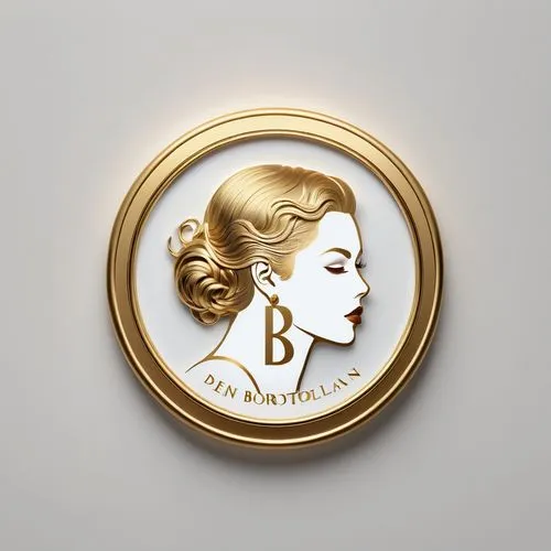 Create a prompt to design a logo for 'Deni Bortolan Beauty Space.' The logo should exude subtlety, featuring a predominantly neutral color scheme with elegant golden accents. Incorporate a symbolic el