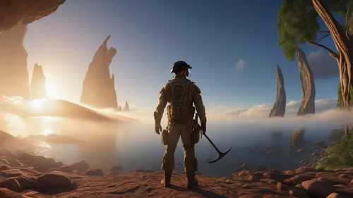 the wanderer,wander,wanderer,exploration,virtual landscape,plains,explorer,fantasia,horizon,adventurer,fable,desert planet,dead vlei,immersion,exploration of the sea,game art,myst,scythe,swampy landscape,expanse,Photography,General,Realistic