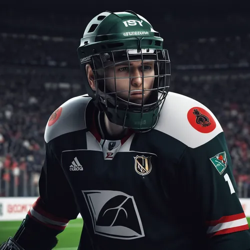 hockey mask,ice hockey position,defenseman,hockey pants,skater hockey,goaltender,goaltender mask,sports jersey,ice hockey,uniforms,ice hockey equipment,hockey,sports game,hockey protective equipment,ea,sports uniform,samurai,3d rendered,power hockey,visor,Illustration,Realistic Fantasy,Realistic Fantasy 17