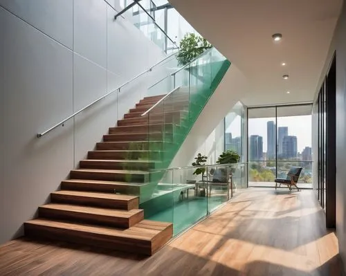 glass wall,structural glass,outside staircase,wooden stair railing,balustrades,glass tiles,interior modern design,hardwood floors,glass facade,penthouses,wooden stairs,water stairs,steel stairs,contemporary decor,balustraded,staircase,stair handrail,glass blocks,modern decor,oticon,Conceptual Art,Fantasy,Fantasy 14