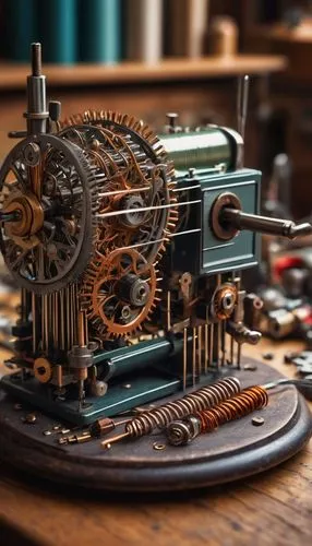 steampunk gears,watchmaker,mechanical puzzle,clockmaker,old calculating machine,mechanical,steampunk,sewing machine,calculating machine,mechanical watch,electric generator,scientific instrument,barebone computer,gears,metal lathe,steam engine,cog,machinery,tinkering,generator,Art,Classical Oil Painting,Classical Oil Painting 34