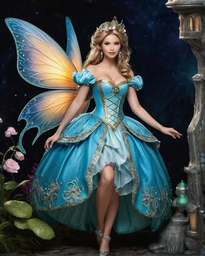 fairy queen,fairy,faerie,rosa 'the fairy,fantasy picture,fairy tale character,Illustration,Realistic Fantasy,Realistic Fantasy 02