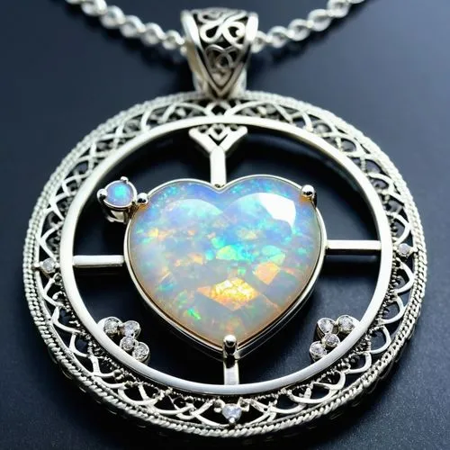 opal,necklace with winged heart,diamond pendant,moonstone,pendant,opals,Photography,General,Realistic