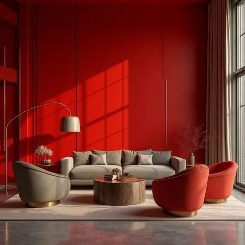 minotti,mahdavi,red wall,mid century modern,red tones,contemporary decor,modern decor,red paint,scavolini,cappellini,sitting room,vitra,red bench,interior design,apartment lounge,sofa set,rosso,livingroom,interior modern design,vermelho,Photography,General,Realistic