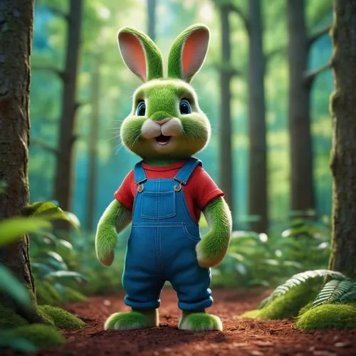 peter rabbit,cartoon rabbit,cartoon bunny,rabbids,filbert,farmer in the woods,dipsy,forest man,forest animal,cartoon forest,dobunni,bunyan,jack rabbit,sheinwold,aaaa,cute cartoon character,forest background,lapine,rabbo,hoppity,Photography,General,Cinematic