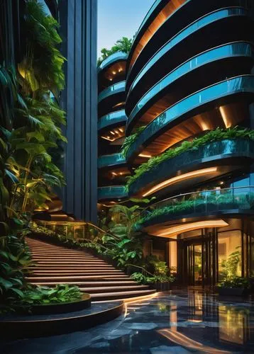 futuristic architecture,escala,futuristic landscape,damac,arcology,taikoo,penthouses,vdara,interlace,biopolis,singapore,luxury hotel,shangrila,modern architecture,intercontinental,amanresorts,rotana,shangri,kigali,hotel complex,Illustration,Realistic Fantasy,Realistic Fantasy 08