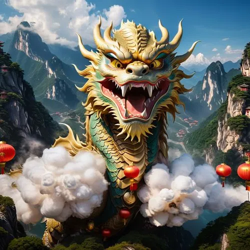 Dragonball ( Manga ,Anime Serien )
Der Drache Sheng Long
Ein sehr großer Chinesischer Drache um den die 7 Dragonballs schweben,chinese dragon,dragon li,golden dragon,skylander giants,dragon of earth,p