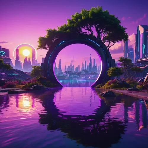 futuristic landscape,purple landscape,purple wallpaper,fantasy landscape,ecotopia,alien world,fantasy city,purpleabstract,fantasy world,cartoon video game background,3d fantasy,purpureum,alien planet,vanu,3d background,oasis,organica,utopian,dusk background,purple frame,Photography,General,Realistic