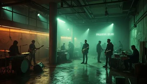 scene lighting,nightclub,warehouse,deakins,greenroom,crewdson,darkrooms,dance club,soundstages,movie set,night scene,video scene,factory hall,bladerunner,fluorescents,aqua studio,the boiler room,darkroom,riverdale,dancefloor,Photography,General,Realistic