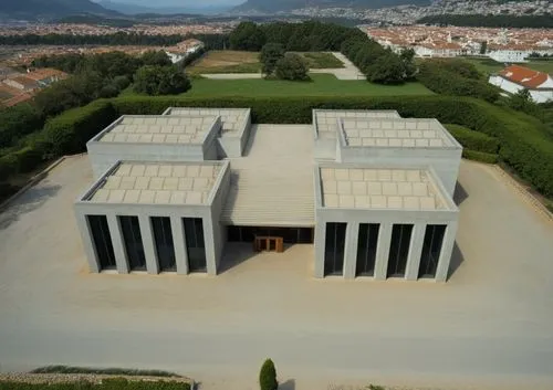 herrenhausen,pannonhalma,epfl,leiria,federal palace,nationalgalerie,tempio,salzberg,chancellery,gethsemani,korneuburg,kleinhans,palais,aerial view,champalimaud,caserta,presidential palace,villa farnesina,landtag,parador,Photography,General,Realistic