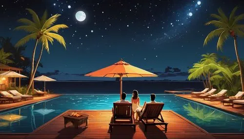 cabana,maldives,dream beach,resort,night scene,kohphangan,cabanas,background vector,pool bar,paradisus,maldive,kurumba,world digital painting,maldives mvr,paradis,beach resort,moon and star background,sea night,goa,samui,Conceptual Art,Oil color,Oil Color 07