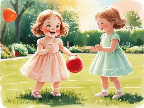 water balloons,kids illustration,playing outdoors,little girl with balloons,egg hunt,little girls walking,little girls,children play,children's birthday,colorful balloons,children girls,vintage children,children's background,two girls,little boy and girl,childhood friends,water balloon,happy children playing in the forest,children playing,cute cartoon image