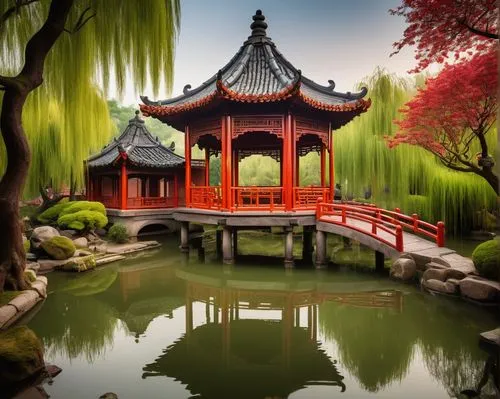 asian architecture,the golden pavilion,golden pavilion,oriental,qingcheng,suzhou,teahouse,water palace,lily pond,japanese garden,landscape background,oriental painting,world digital painting,lotus pond,shuozhou,shaoming,buddhist temple,chaozhou,oriental lantern,summer palace,Art,Classical Oil Painting,Classical Oil Painting 21