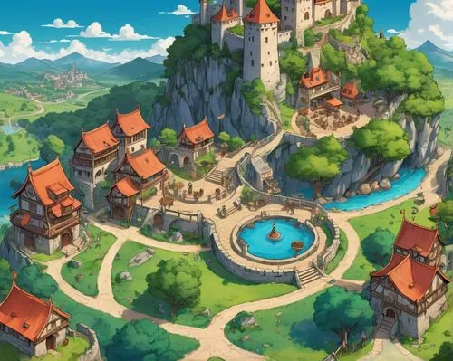 knight village,alpine village,mountain settlement,aurora village,mountain village,fairy village,kanto,escher village,fairy tale castle,medieval town,sylvania,alfheim,popeye village,fantasy city,butka,hotsprings,knight's castle,townsmen,ancient city,medieval castle,Unique,Design,Infographics