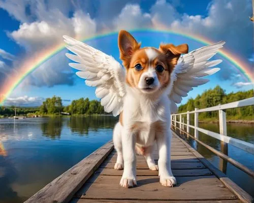 dog angel,the pembroke welsh corgi,pembroke welsh corgi,welsh corgi,corgis,corgi,cardigan welsh corgi,dog photography,rainbow bridge,welsh cardigan corgi,pet vitamins & supplements,welsh corgi pembroke,welschcorgi,rainbow background,dog-photography,shetland sheepdog tricolour,ibizan hound,basenji,dog shetland sheepdog,animal photography,Photography,General,Realistic