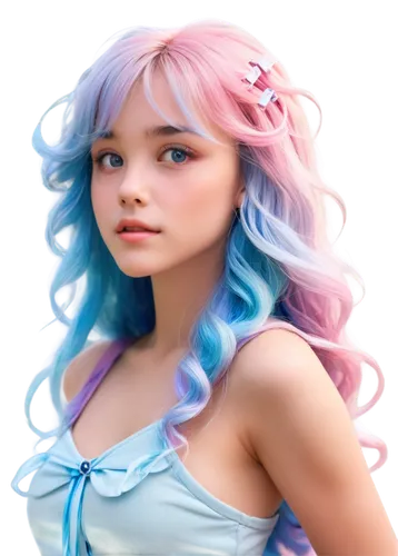 gradient mesh,realdoll,rapunzel,fae,violet head elf,3d rendered,rosa ' the fairy,rosa 'the fairy,fantasy portrait,doll's facial features,artificial hair integrations,pastel colors,zodiac sign libra,soft pastel,eglantine,mermaid background,libra,3d model,cotton candy,sky rose,Conceptual Art,Sci-Fi,Sci-Fi 01