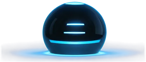 Glowing orb, blinking light, soft pulsing, futuristic design, metallic material, high-tech texture, circular shape, gentle humming sound effect, dark blue glow, 3D rendering, close-up shot, shallow de