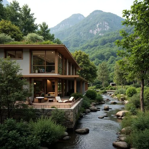 house in the mountains,house in mountains,fallingwater,house by the water,the cabin in the mountains,beautiful home,forest house,chalet,streamside,summer house,river side,south korea,luxury property,timber house,tungsha,creekside,pool house,dreamhouse,home landscape,amanresorts