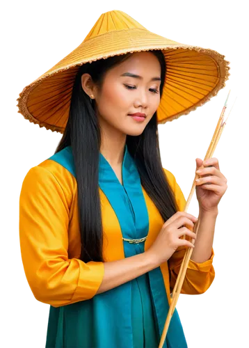 vietnamese woman,asian conical hat,vietnamese tet,ao dai,nghe,asian woman,joss stick,qibao,asian costume,laotians,chuseok,asian lamp,vesak,yellow sun hat,vietnamese,asian umbrella,japanese woman,asian culture,buddhist monk,erhu,Illustration,Realistic Fantasy,Realistic Fantasy 05