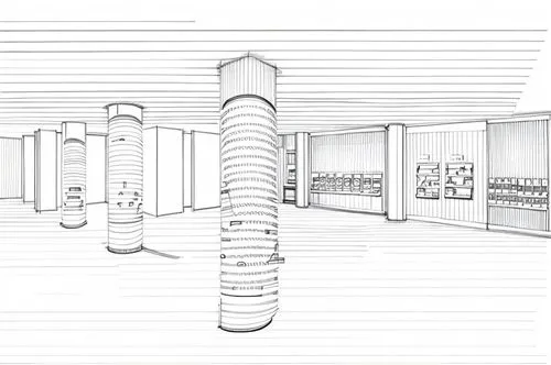 house drawing,archidaily,columns,store fronts,line drawing,school design,wine cellar,multistoreyed,pantry,shelves,doric columns,colonnade,architect plan,technical drawing,storefront,garment racks,shelving,hallway space,sheet drawing,pillars,Design Sketch,Design Sketch,Hand-drawn Line Art