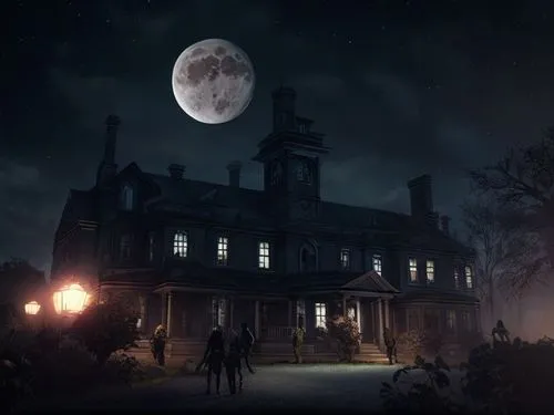 the haunted house,witch's house,haunted house,haunted castle,ghost castle,witch house,house silhouette,asylum,the house,victorian,halloween and horror,house,victorian house,creepy house,haunted,moonlight,halloween background,dandelion hall,halloween scene,the moon,Common,Common,Game