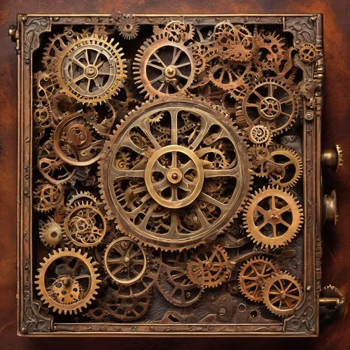 steampunk gears,mechanical puzzle,clockmaker,cog,clockwork,cogwheel,cogs,gears,mechanical,watchmaker,bearing compass,steampunk,ship's wheel,old calculating machine,scientific instrument,old clock,magnetic compass,longcase clock,mechanical watch,half gear,Illustration,Realistic Fantasy,Realistic Fantasy 13