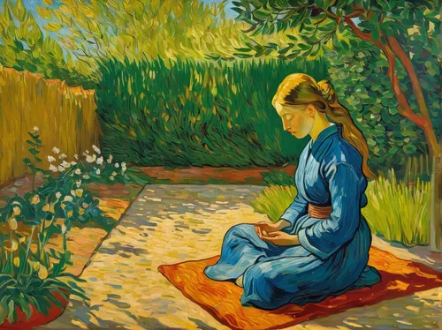 girl in the garden,girl picking flowers,woman praying,woman sitting,girl praying,praying woman,girl lying on the grass,girl sitting,girl with cloth,woman playing,girl with tree,work in the garden,in the garden,girl studying,vincent van gough,girl in flowers,girl with bread-and-butter,girl in cloth,girl picking apples,oil painting,Art,Artistic Painting,Artistic Painting 03