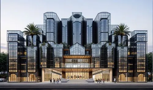 Modern building, at dusk,largest hotel in dubai,addis ababa,pan pacific hotel,cape town cbd,art deco,hyatt hotel,croydon facelift,multistoreyed,bulding,kirrarchitecture,hotel barcelona city and coast,