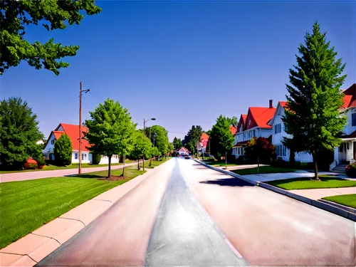 trackir,suburbs,street view,townhomes,driveways,suburbanization,suburbia,subdivision,suburbanized,suburban,asphalt road,suburu,chestnut avenue,tree lined lane,rose drive,row of houses,neighborhood,streetscapes,streetscape,vineyard road,Illustration,Retro,Retro 20