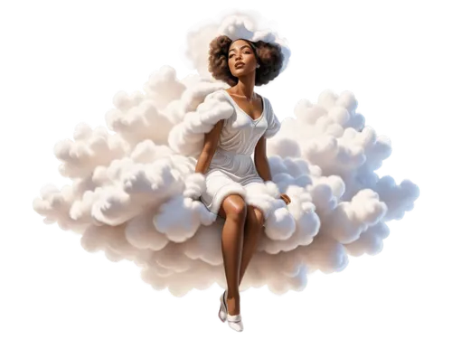 white cloud,fall from the clouds,cloud of smoke,sarah vaughan,big white cloud,cloud image,fashion illustration,pregnant woman icon,puffs of smoke,partly cloudy,smoke dancer,pinup girl,paper clouds,gracefulness,white clouds,girl on a white background,cloudiness,cloud play,cloud formation,hot air,Illustration,Realistic Fantasy,Realistic Fantasy 21