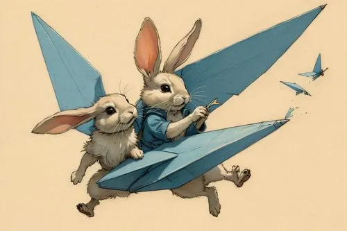 leporidae,rabbits,peter rabbit,papillons,hares,despereaux,Illustration,Paper based,Paper Based 17