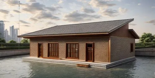 boat house,floating huts,pool house,boat shed,house by the water,house with lake,wooden house,boathouse,3d rendering,wooden sauna,stilt house,aqua studio,houseboat,cube stilt houses,timber house,miniature house,small cabin,summer house,inverted cottage,small house,Architecture,Villa Residence,Masterpiece,Vernacular Modernism