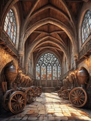 wine barrels,wine barrel,wooden beams,hammerbeam,rathskeller,medieval,diagon,amontillado,winery,hogwarts,inglenook,wine rack,winemaker,armories,vintner,commandery,wooden church,wooden construction,fairy tale castle,barrelhouse,Illustration,Black and White,Black and White 05