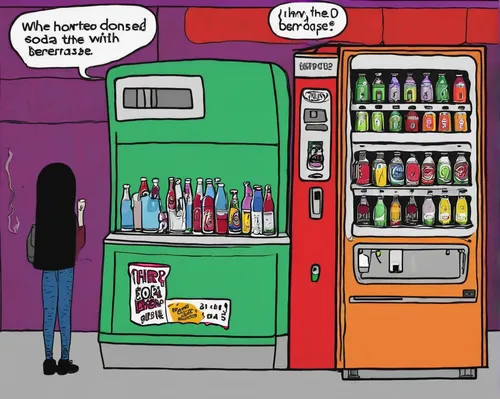 Create a horror story where a haunted soda machine dispenses cursed beverages.,soda machine,vending machine,vending machines,convenience store,coke machine,pills dispenser,coin drop machine,automated 