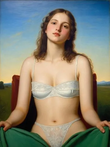 elegant girl in summer painted the way of French Painter jean-dominique Ingres,a painting of a woman in a  is shown,dossi,odalisque,godward,perugino,botero,bronzino,biblis,venus,young woman,girl lying