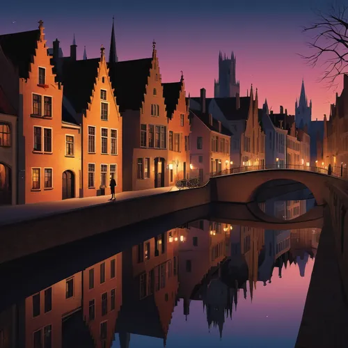 bruges,delft,city moat,the netherlands,netherlands,utrecht,groningen,bremen,city of münster,lübeck,edam,canals,belgium,hanseatic city,new-ulm,holland,speicherstadt,amsterdam,medieval town,ulm,Illustration,Vector,Vector 05