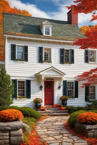 new england style house,houses clipart,fall landscape,country cottage,autumn decoration,seasonal autumn decoration,autumn decor,fall foliage,country house,autumn background,home landscape,clapboards,old colonial house,traditional house,cottage,exterior decoration,autumn idyll,red roof,farmhouse,townhome,Photography,Fashion Photography,Fashion Photography 21