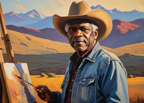 painting technique,meticulous painting,artist portrait,jack roosevelt robinson,sculptor ed elliott,painting,john day,oil painting,painting work,southwestern,painter,man portraits,oil on canvas,oil paint,american frontier,art painting,holding a frame,to paint,oil painting on canvas,western,Art,Artistic Painting,Artistic Painting 05