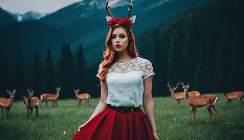 Original People Photography by Jovana Rikalo | Conceptual Art on Paper | Deer Girl - Limited Edition of 15 #Art #Conceptual #Deer #Edition #Girl #Jovana #Limited #Original #Paper #People #Photography 