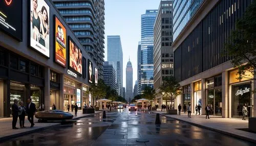 yonge,3d rendering,citycenter,shopping street,pedestrianized,sanlitun,wangfujing,business district,render,torontos,broadmead,pedestrian zone,maisonneuve,roppongi,bishopsgate,zeil,city scape,street canyon,streetscape,shimbashi