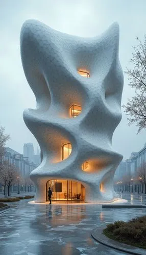 morphosis,bjarke,futuristic art museum,futuristic architecture,cubic house,soumaya museum