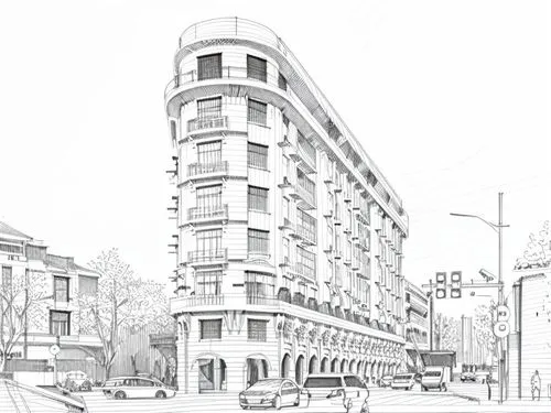 sketchup,edificio,revit,arquitectonica,unbuilt,residencial,renderings,multistoreyed,miralles,samaritaine,3d rendering,habitaciones,arquitectura,gravier,castellana,redevelop,line drawing,mansard,kirrar