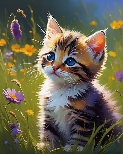 blossom kitten,flower cat,cute cat,flower animal,ginger kitten,flower painting,kitten,tabby kitten,calico cat,flower background,springtime background,cute animals,little cat,spring background,cute animal,little flower,cartoon cat,cat vector,picking flowers,meadow,Conceptual Art,Sci-Fi,Sci-Fi 22