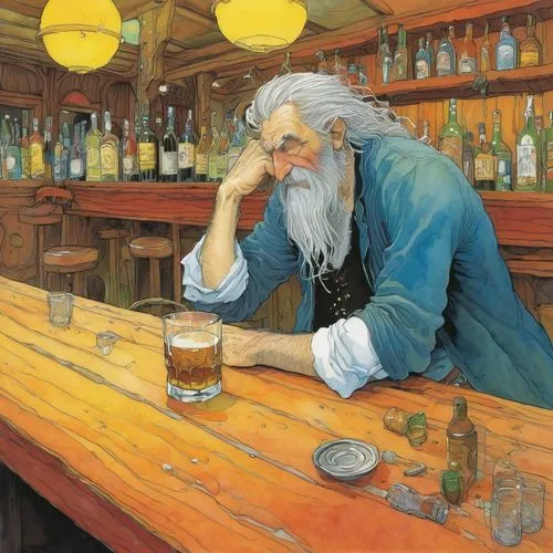 swedish artist carl larsson,kurelek,brewmaster,pub,malakov,etam,Illustration,Realistic Fantasy,Realistic Fantasy 04