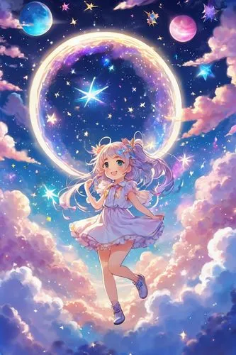 fairy galaxy,star sky,moon and star background,starry sky,falling star,falling stars,starry,sky,rainbow and stars,night sky,star illustration,colorful stars,aurora,stars and moon,celestial event,celestial,the night sky,sky rose,lunar,starscape,Illustration,Japanese style,Japanese Style 02