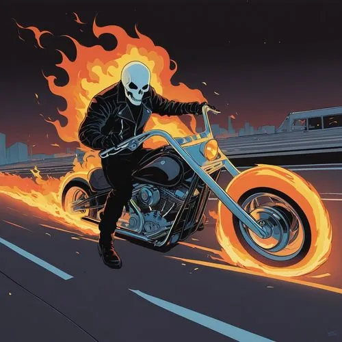 ghostriders,skull racing,brubaker,garrison,nightrider,biker,Illustration,Vector,Vector 05