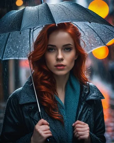 umbrella,in the rain,redheads,red rose in rain,walking in the rain,red-haired,redhair,redhead,umbrellas,red head,raincoat,portrait photography,redheaded,rainy,rainy day,portrait photographers,romantic portrait,redhead doll,woman portrait,fox in the rain,Photography,General,Fantasy