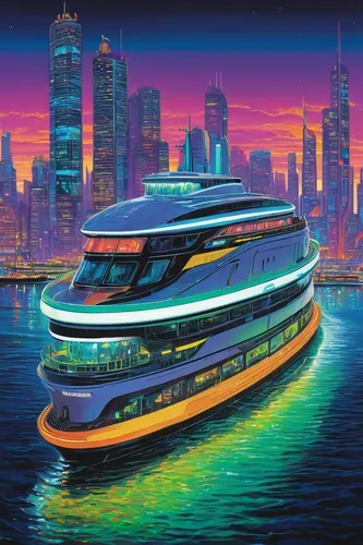 cruise ship,sea fantasy,cruiseferry,water taxi,water bus,coastal motor ship,passenger ship,phoenix boat,motor ship,futuristic landscape,oasis of seas,speedboat,harbour city,electric boat,futuristic architecture,powerboating,ferry boat,taxi boat,maglev,elektroboot,Illustration,Black and White,Black and White 06