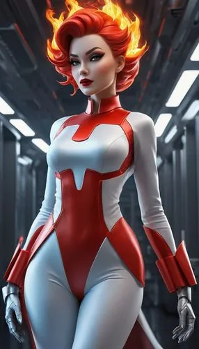 superhot,flamebird,madelyne,fiery,fire siren,fire angel,Unique,3D,3D Character